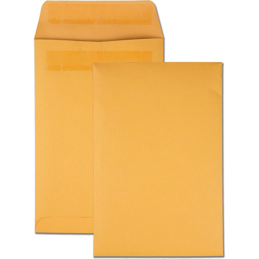 Quality Park 6 x 9 Catalog Mailing Envelopes with Redi-Seal&reg; Self-Seal Closure - Catalog - #1 - 6" Width x 9" Length - 28 lb - Self-sealing - 100 / Box - Kraft