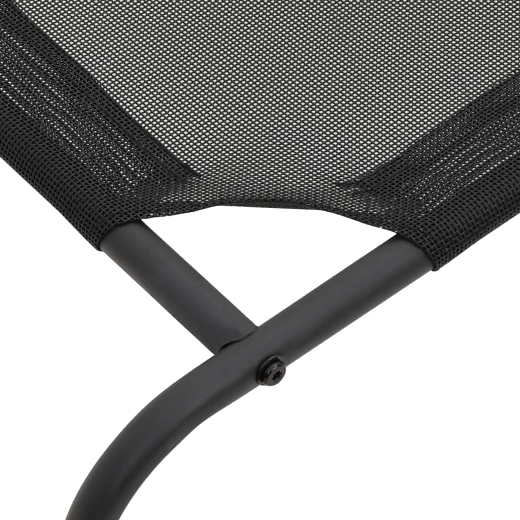 vidaXL Elevated Dog Bed Black L Textilene