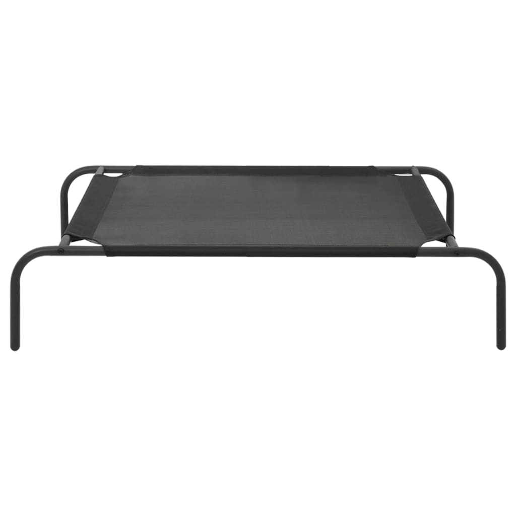 vidaXL Elevated Dog Bed Black S Textilene