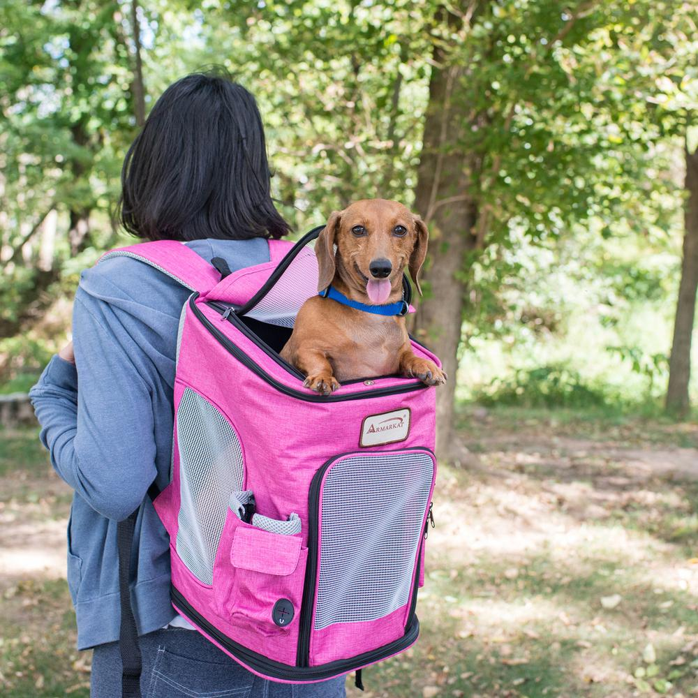 Armarkat Model PC301P Pawfect Pets Backpack Pet Carrier in Pink and Gray Combo