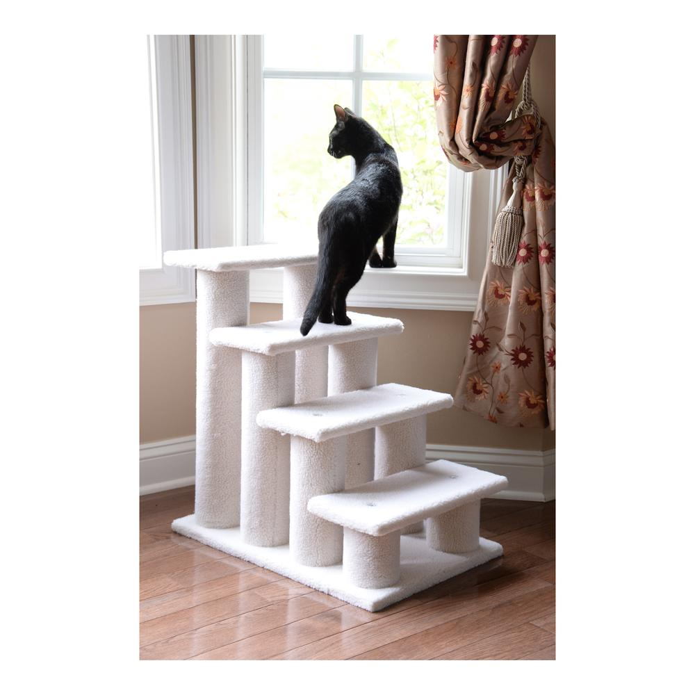 Armarkat 4 Steps Real Wood Ramp For Dogs, Cats, Cat Step Stairs Ramp, 25"(L)x17"(W)x25"(H), B4001