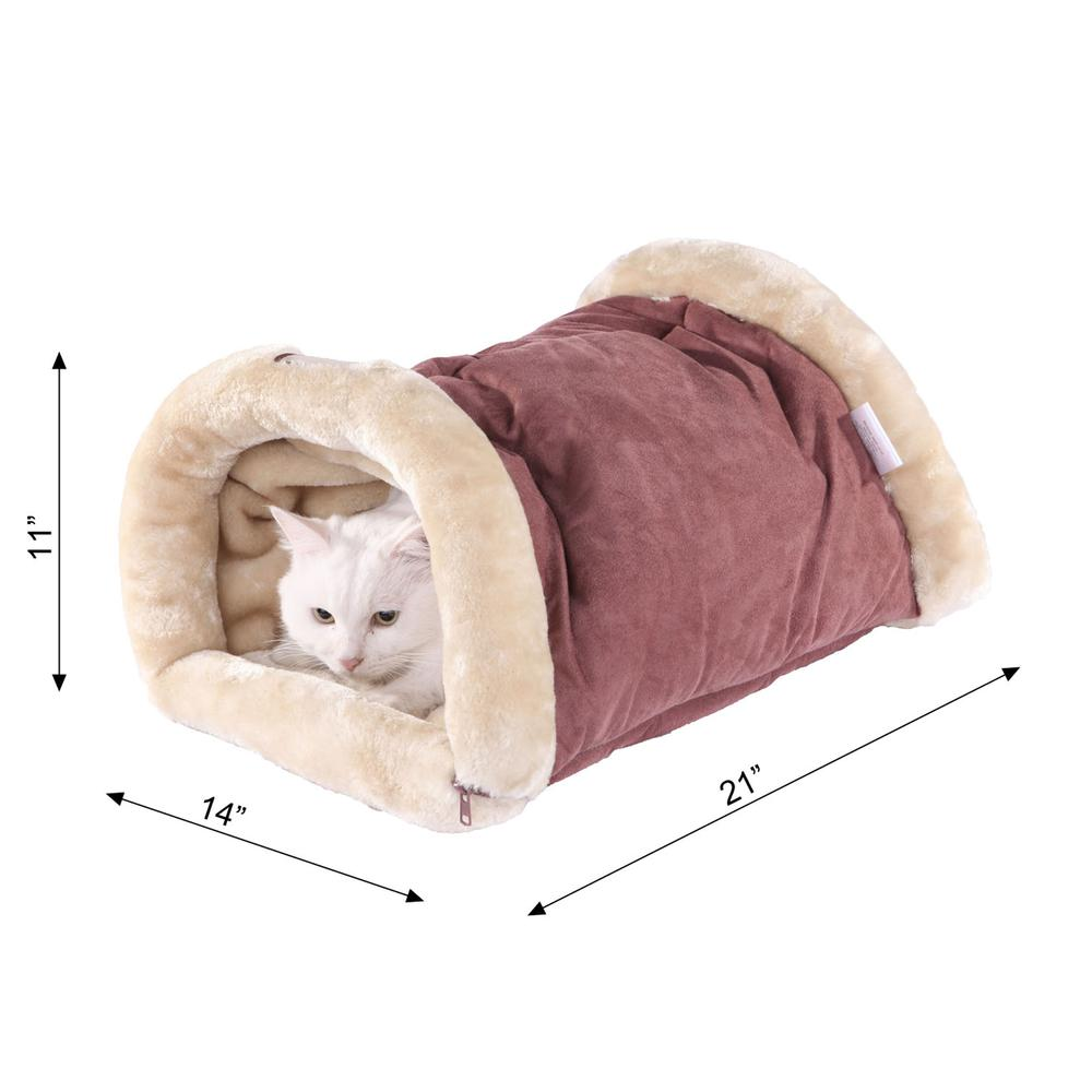 Armarkat Cat Bed/Pad Model C16HTH/MH            Indian Red & Beige