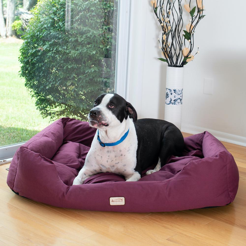 Armarkat Model D01FJH-L Large Burgundy Bolstered Pet Bed