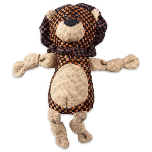 Squeaky Burlap Lion Pet Toy